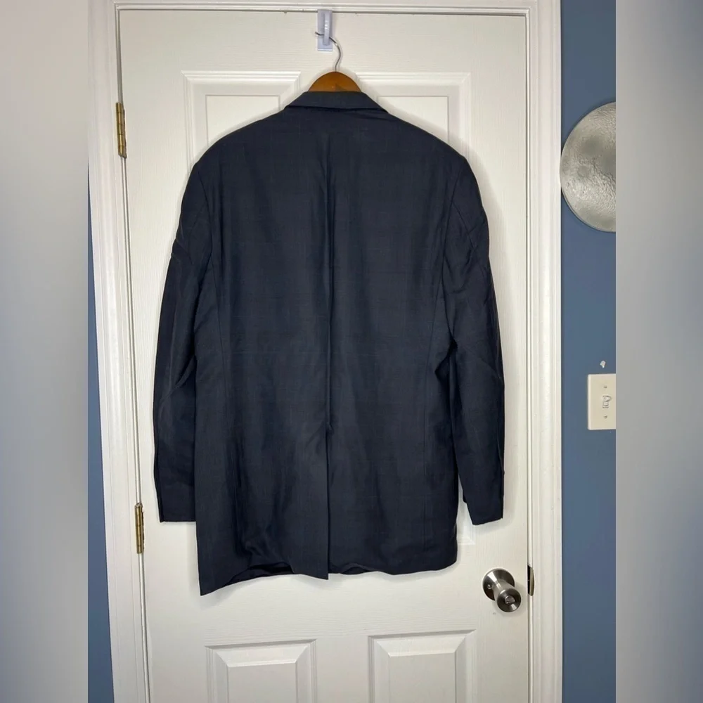 Brooks Brothers 346 Mens 42L Blue Plaid Wool Suit Jacket Blazer Sport Coat 42 L